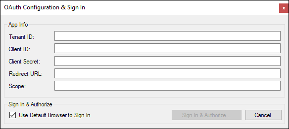 SSIS Dynamics 365 Customer Insights Connection Manager - OAuth Page